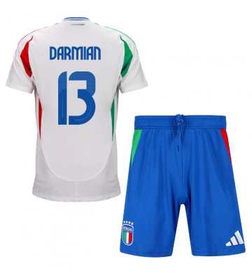 Italia Matteo Darmian #13 Segunda Equipación Niños Eurocopa 2024 Manga Corta (+ Pantalones cortos)